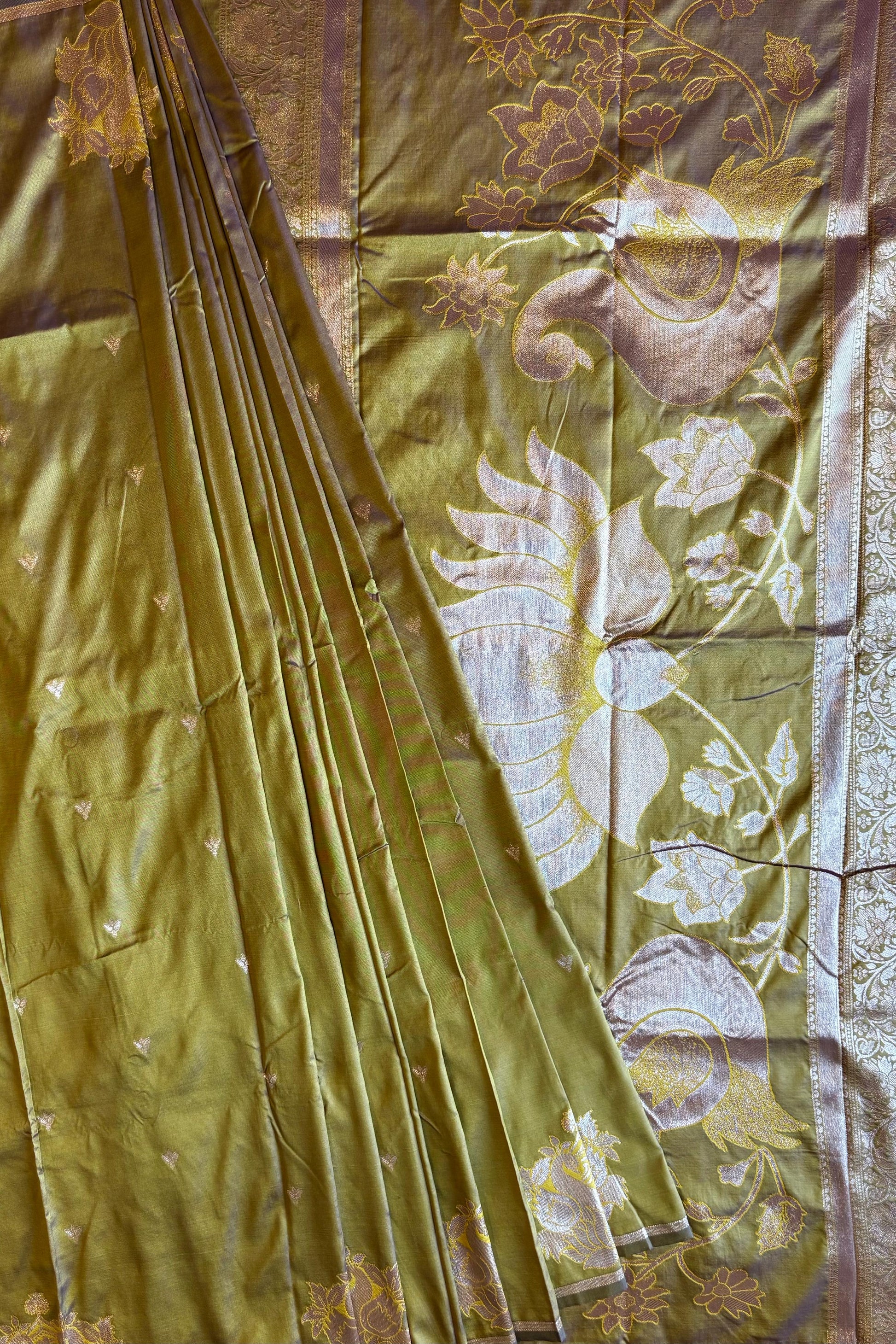 Green silk saree