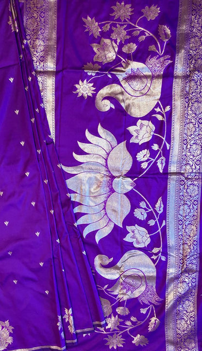 Purple silk saree