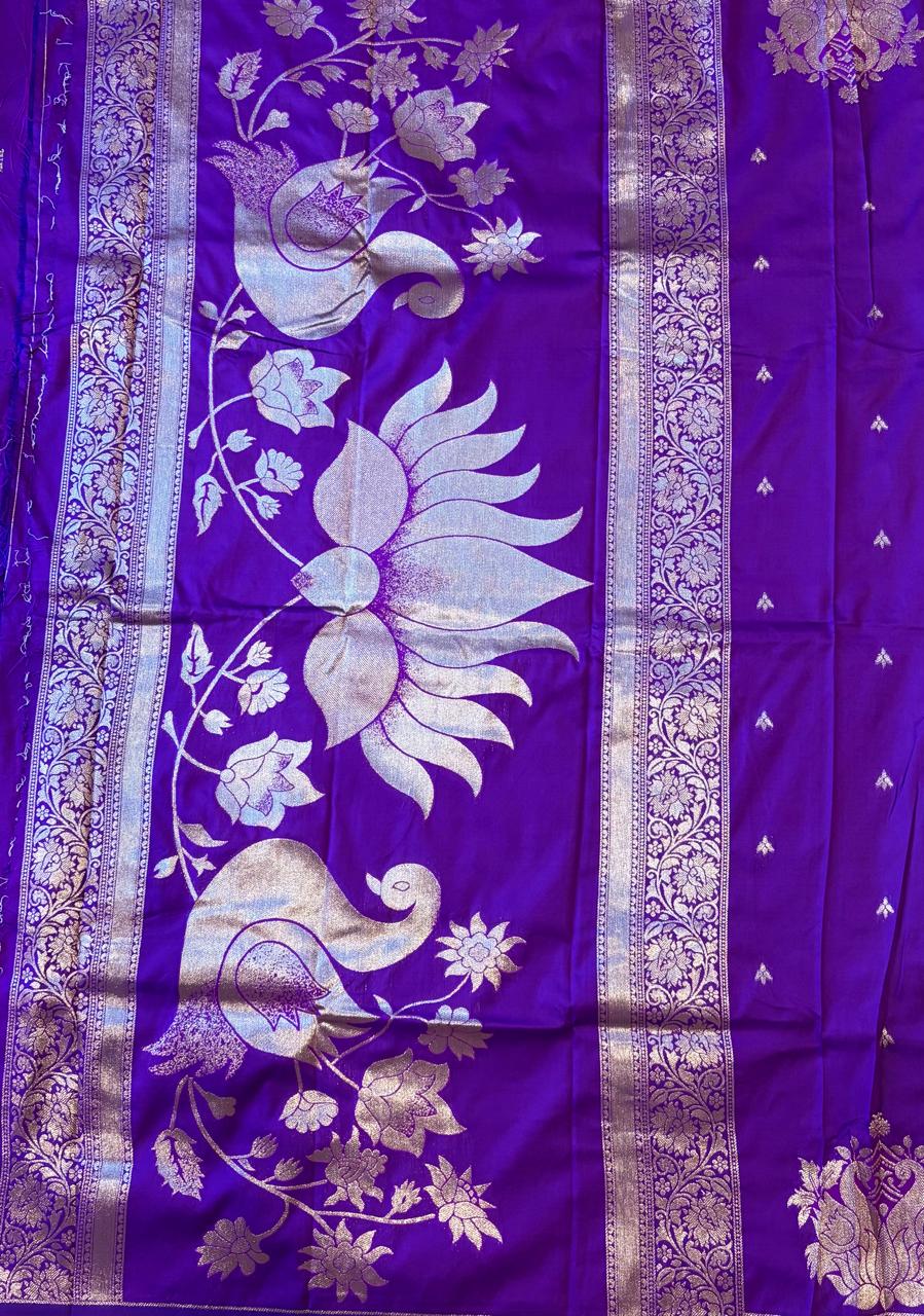 Purple silk saree