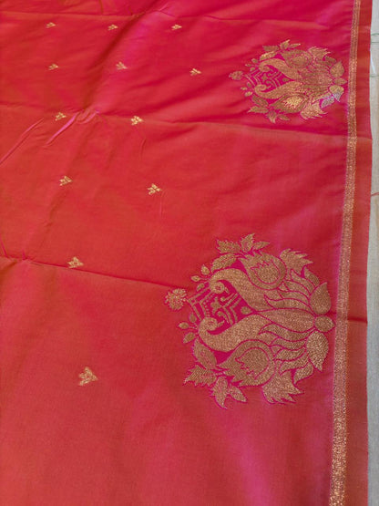 Pink silk saree