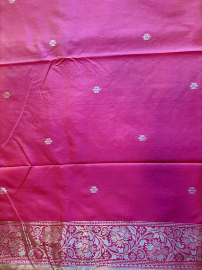 Pink silk saree