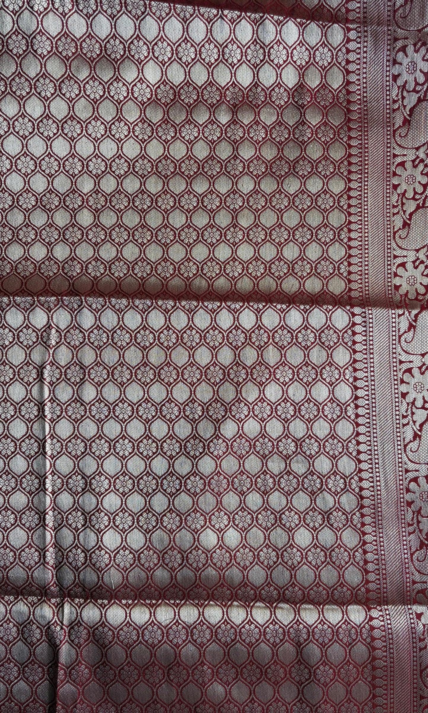 Red Banarasi silk saree