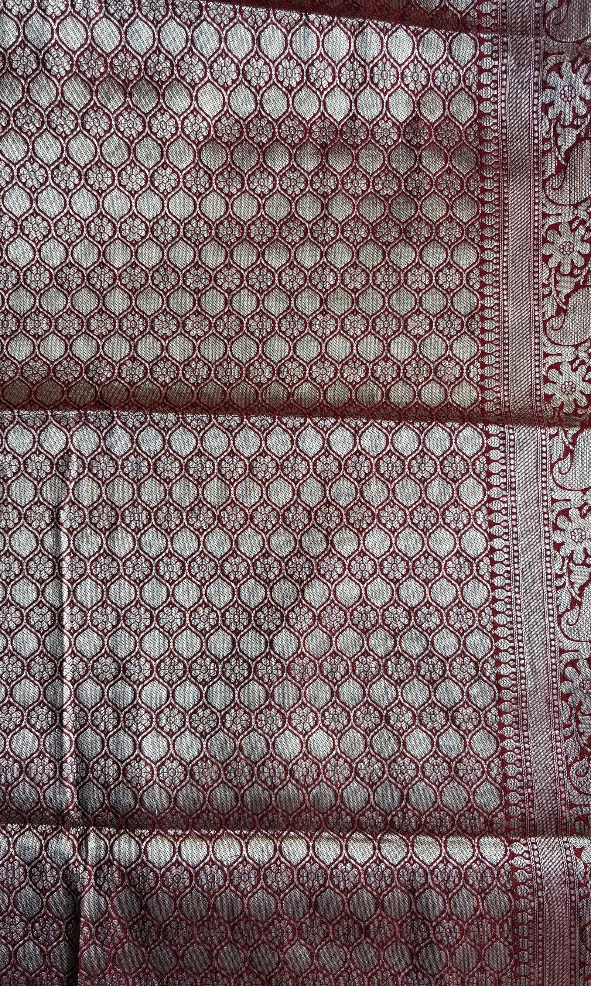 Red Banarasi silk saree