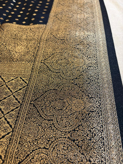 Dark blue silk saree