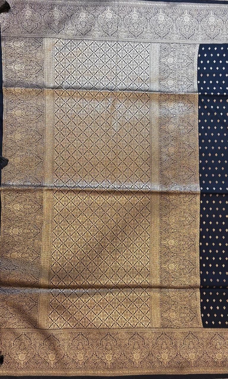 Dark blue silk saree