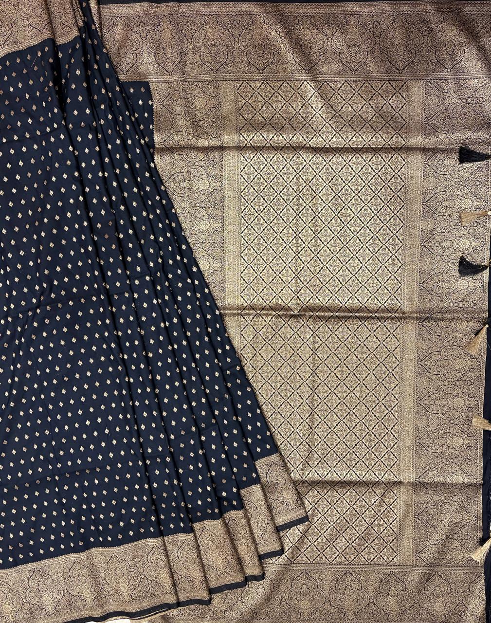 Dark blue silk saree