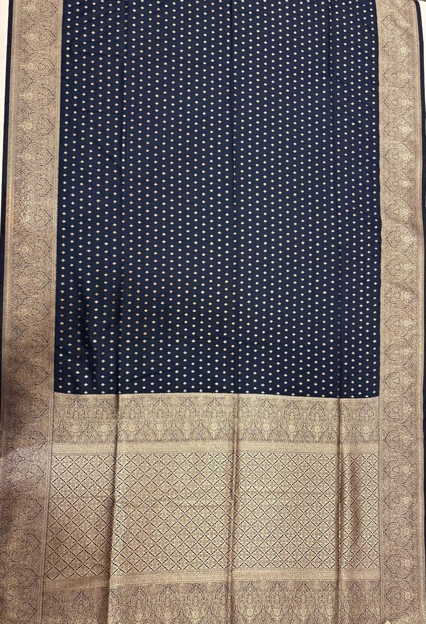 Dark blue silk saree