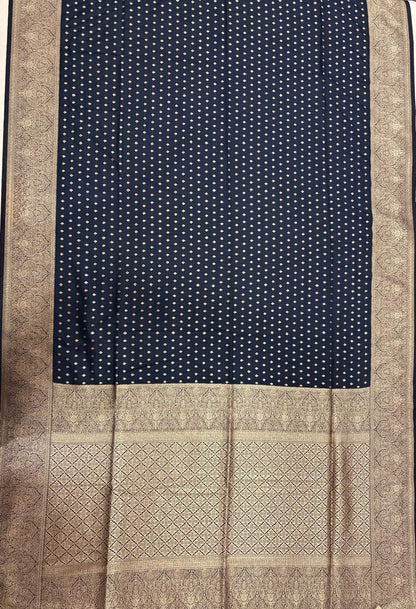 Dark blue silk saree