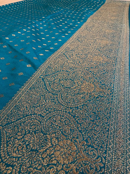 Blue color silk saree