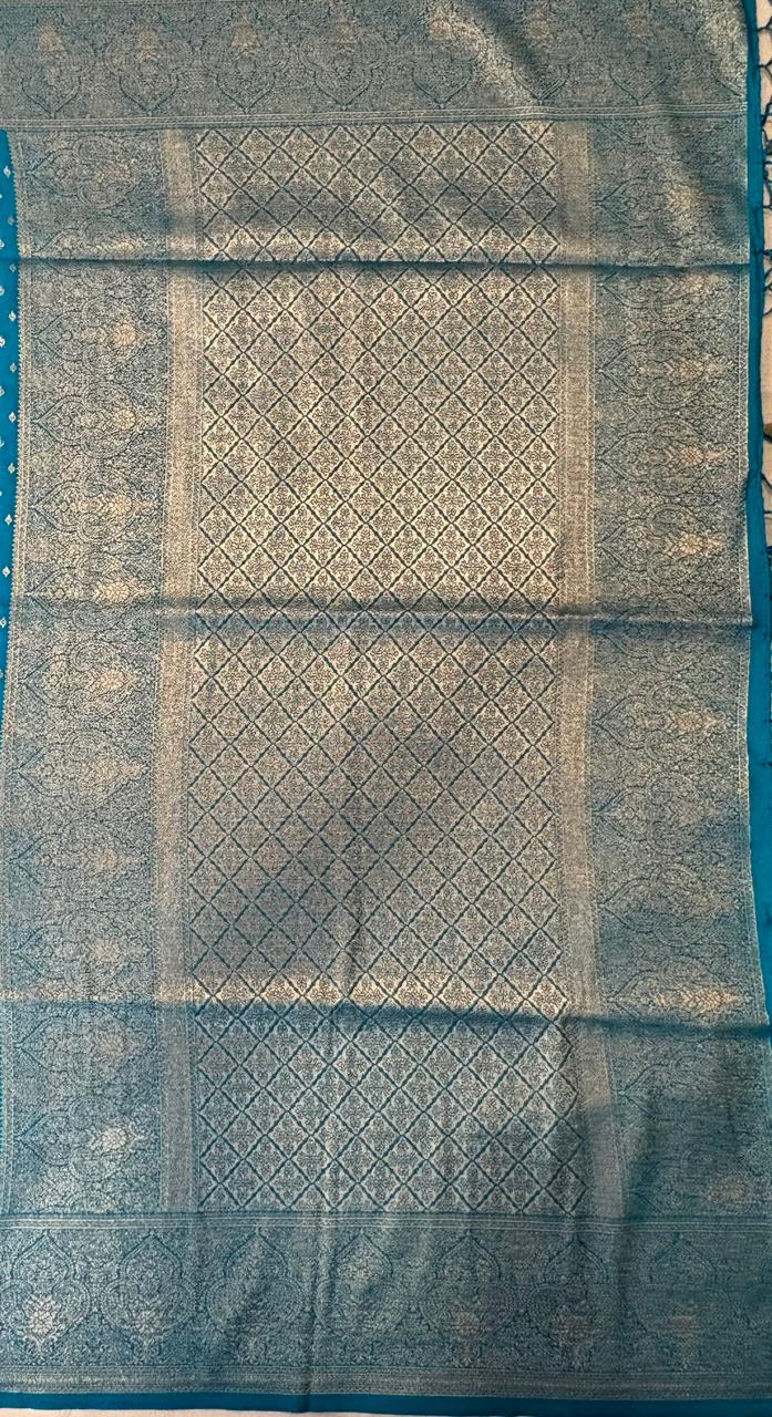 Blue color silk saree