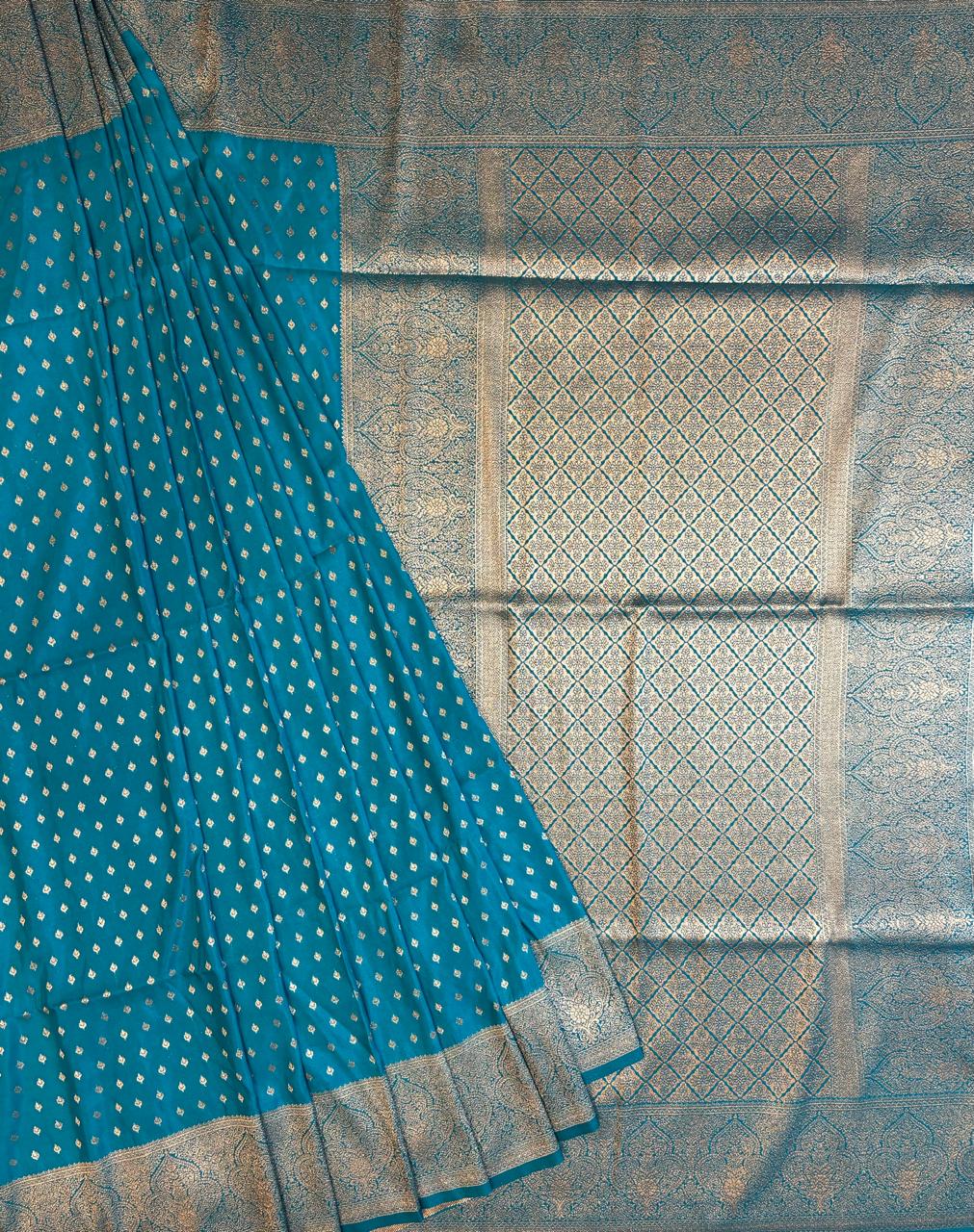 Blue color silk saree