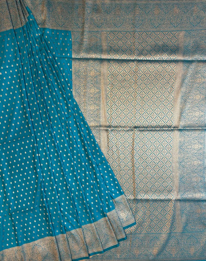 Blue color silk saree