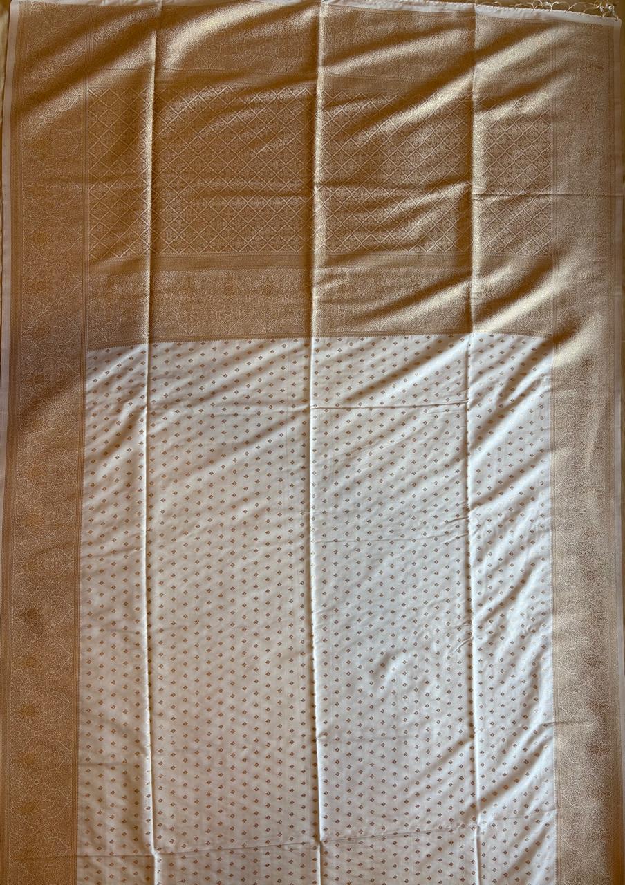 White silk saree