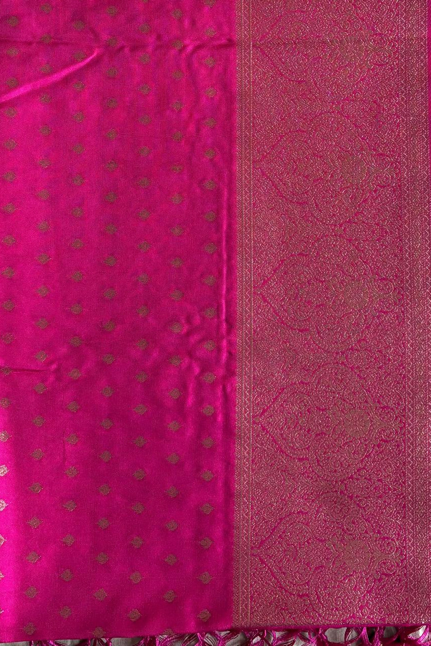 Pink color silk saree 