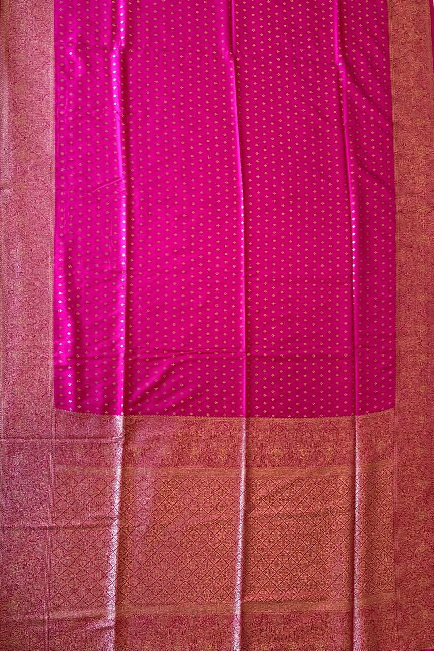 Pink color silk saree 