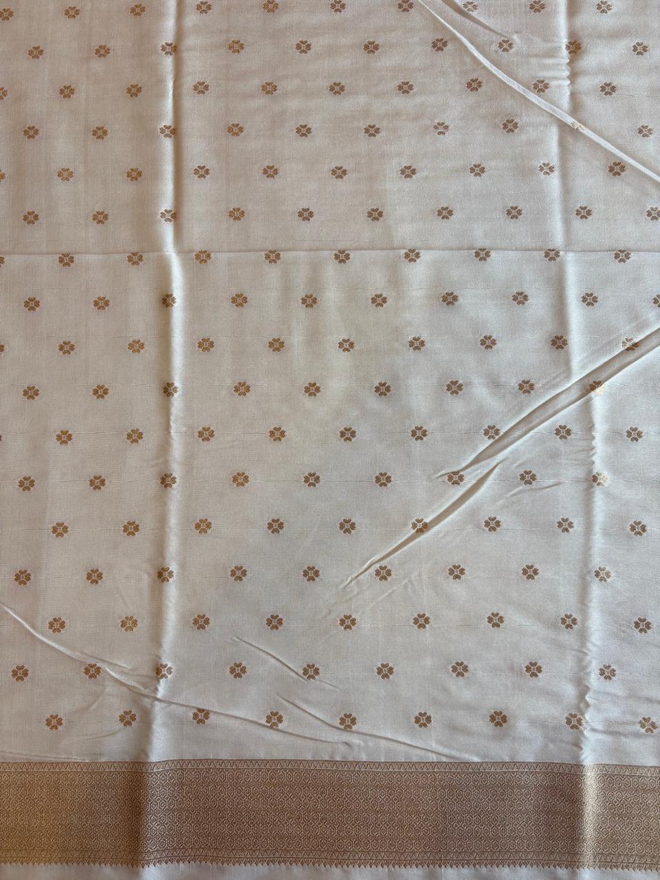 White silk saree