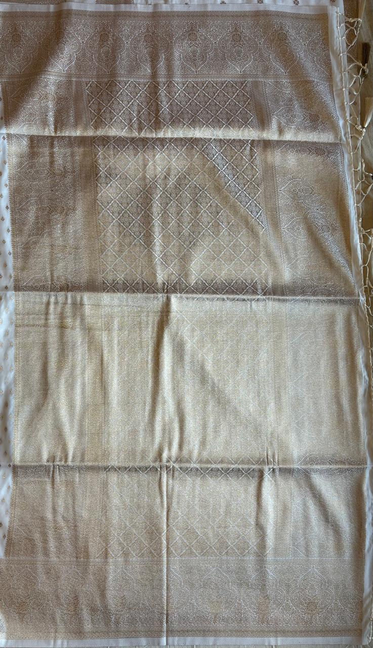 White silk saree