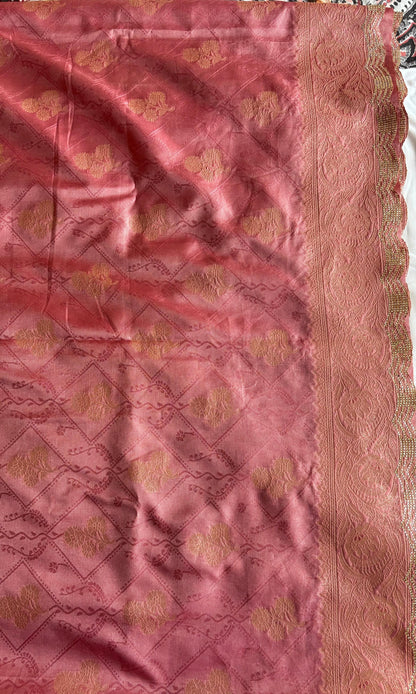 Premium pink silk saree 