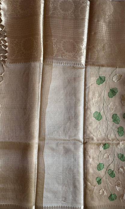 Beige Tissue Saree