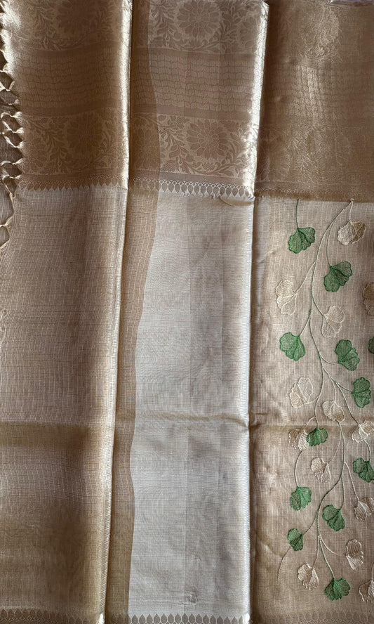 Beige Tissue Saree