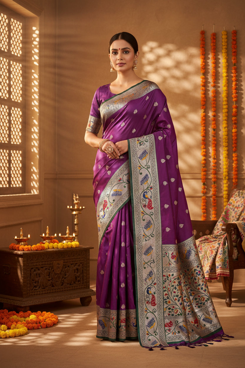 Kalawati Purple Saree