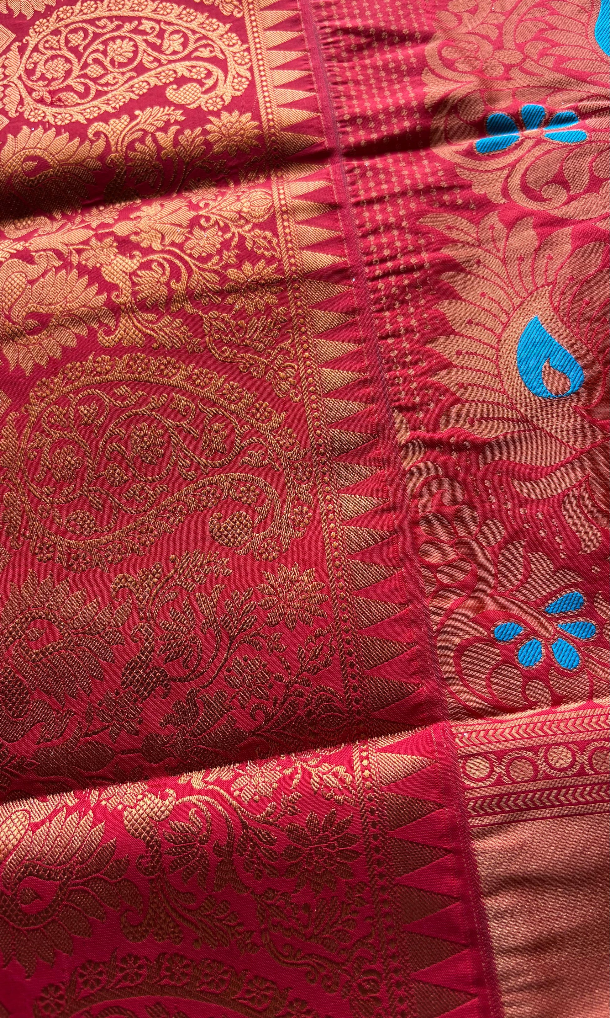 Pistachio color silk saree