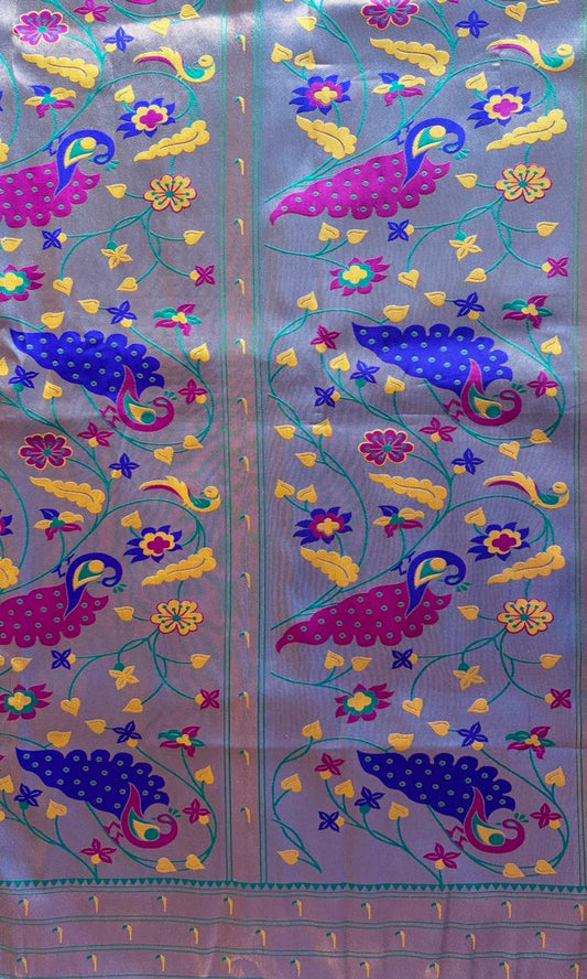 Baingan color Silk Saree