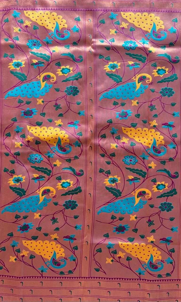 Baingan color Silk Saree