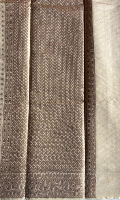 White Banarasi silk saree