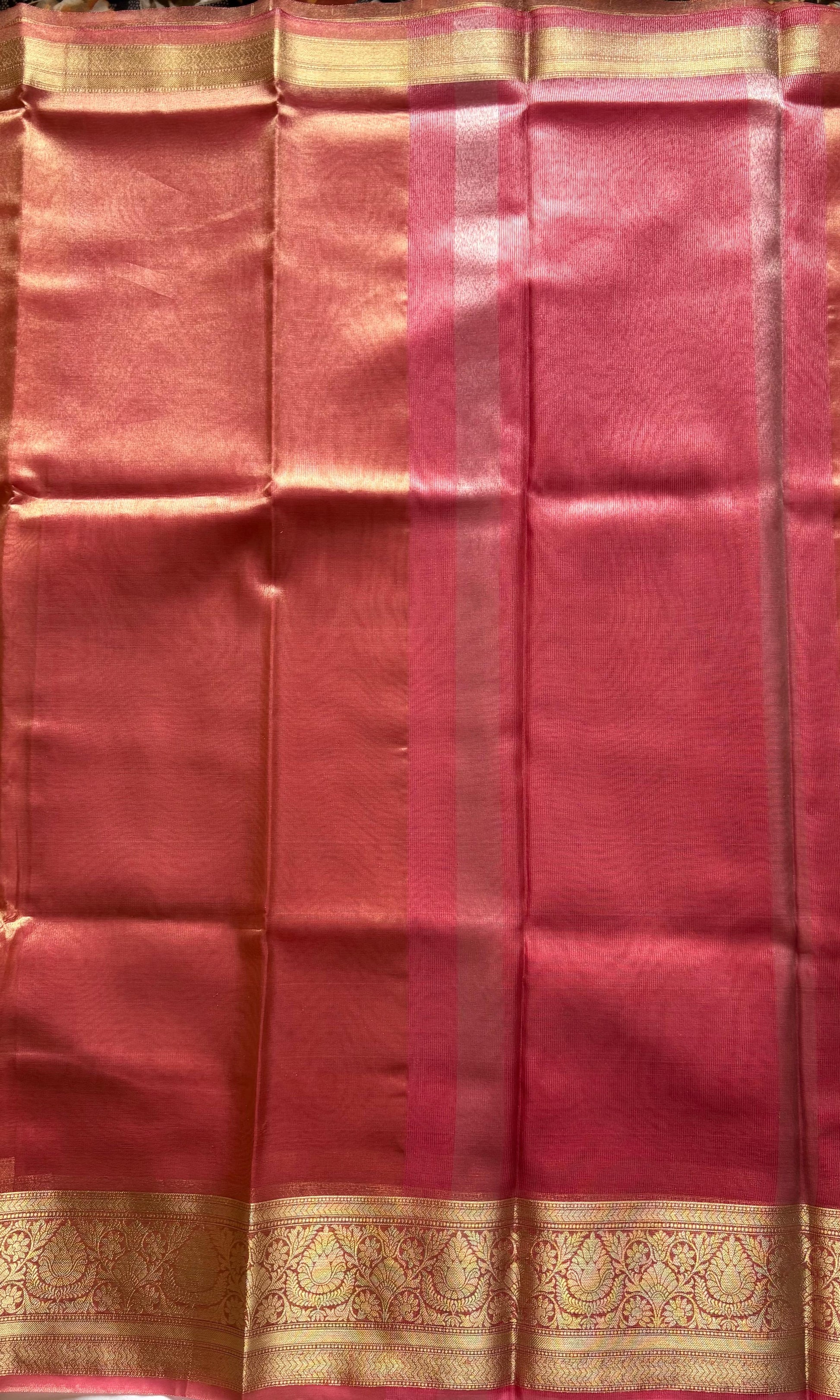 Red Banarasi Tissue silk saree