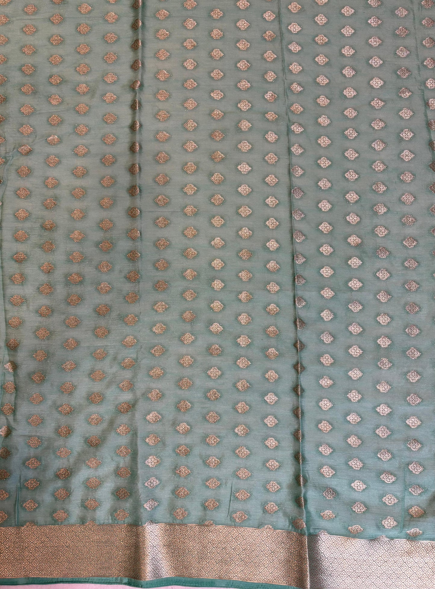 Pista Georgette Saree