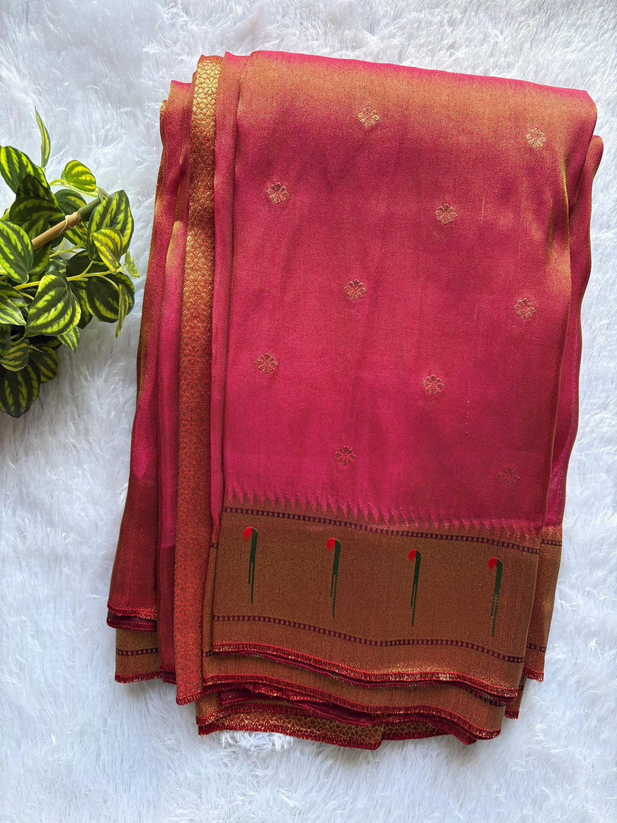 Pink Tissue Paithani