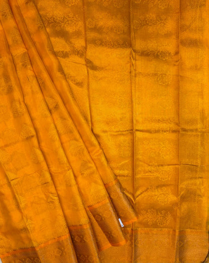 Yellow color silk saree