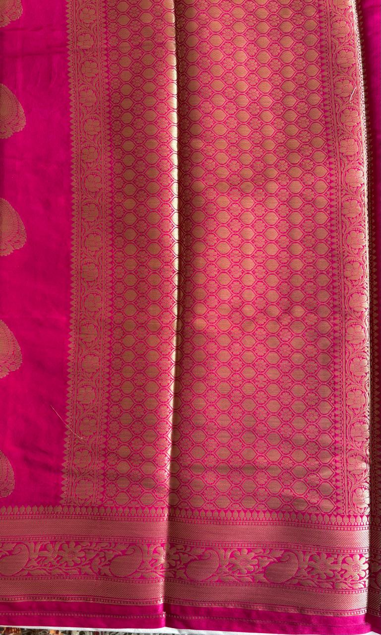 Banarsi pink silk saree