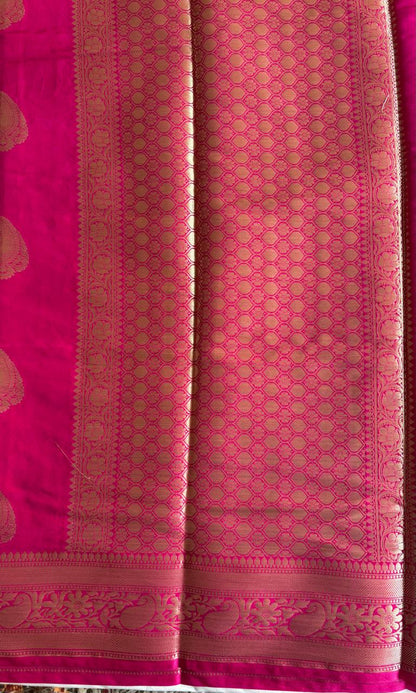 Banarsi pink silk saree