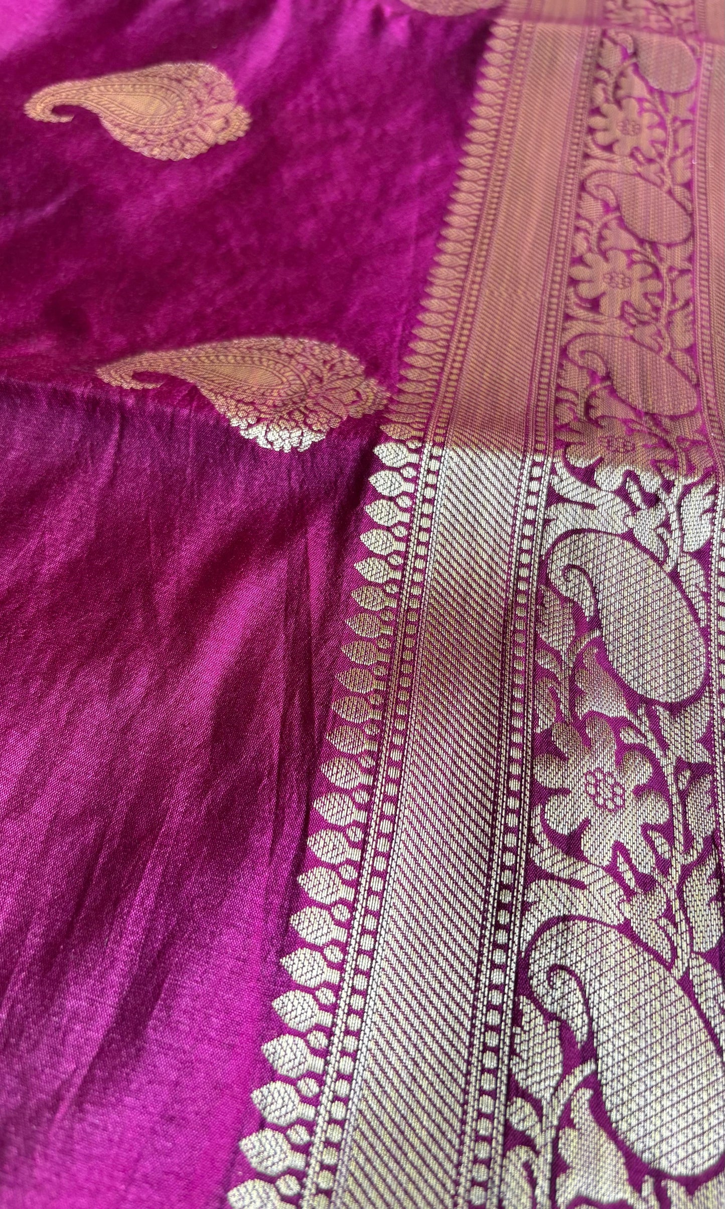Banarsi pink silk saree