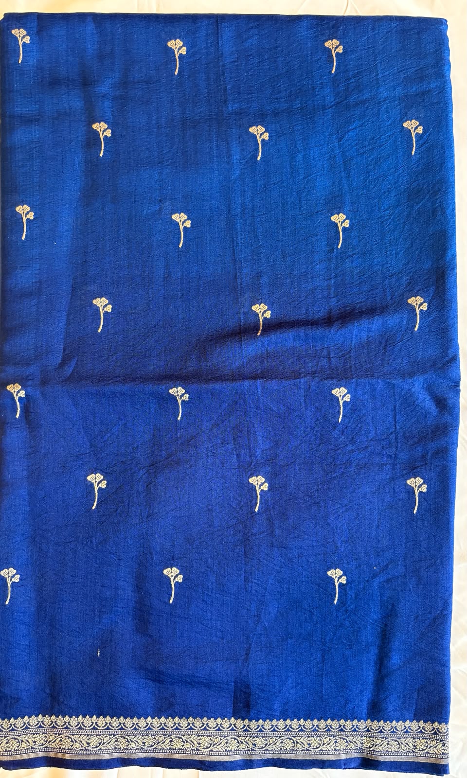 Banarasi blue chiniya silk