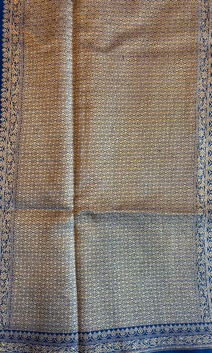 Banarasi blue chiniya silk