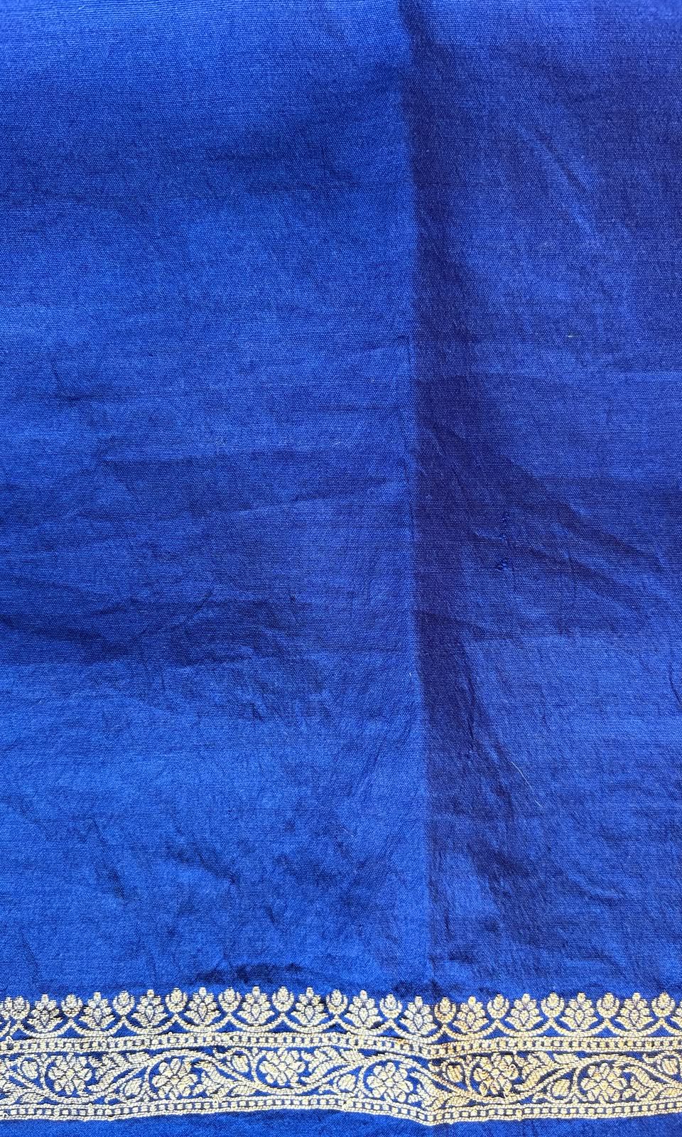 Banarasi blue chiniya silk