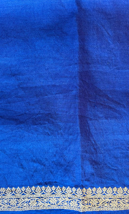 Banarasi blue chiniya silk