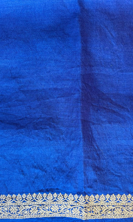 Banarasi blue chiniya silk