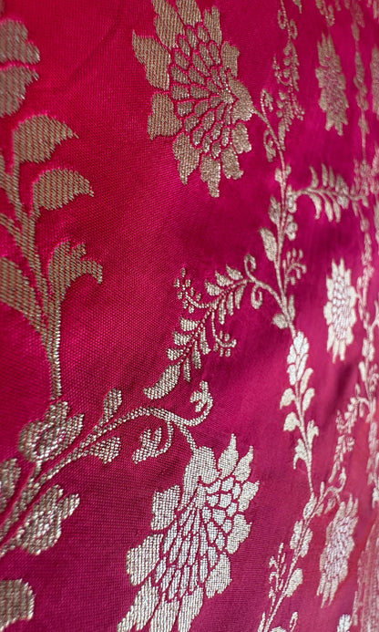 Pink Banarasi silk saree