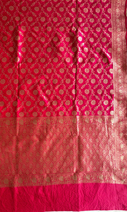 Pink Banarasi silk saree