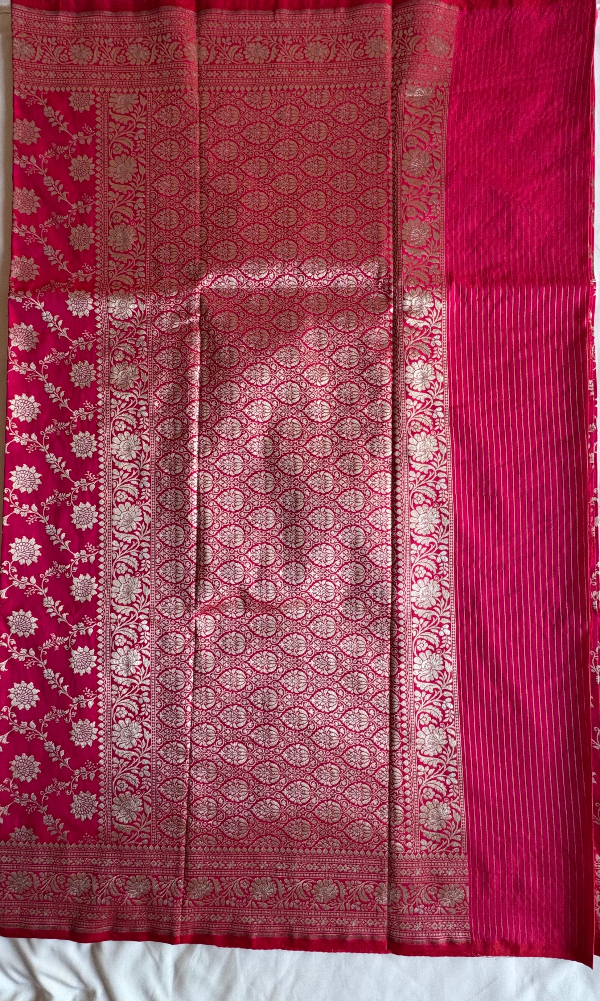 Pink Banarasi silk saree
