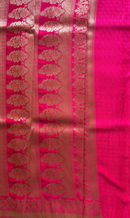 Banarasi Mashru Pink Saree