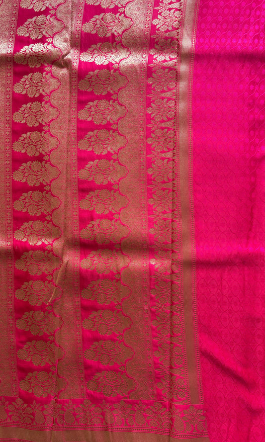 Banarasi Mashru Pink Saree