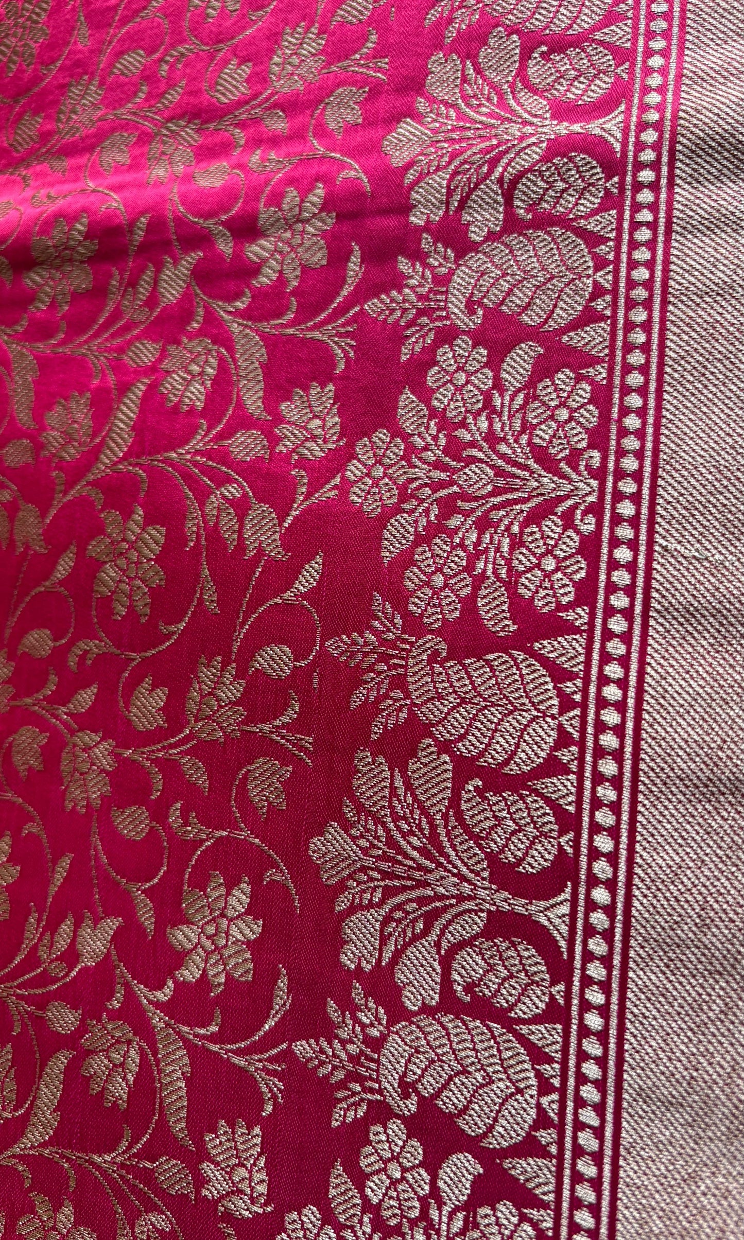 Pink Banarasi silk saree
