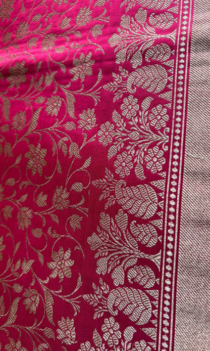 Pink Banarasi silk saree