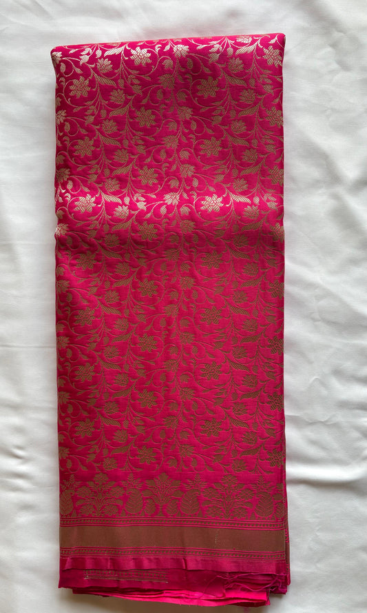 Banarasi Mashru Pink Saree