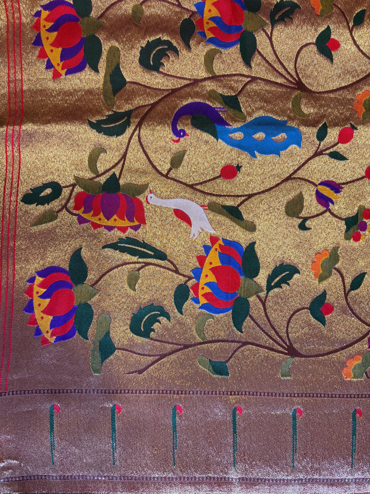 Blue Tissue silk Paithani